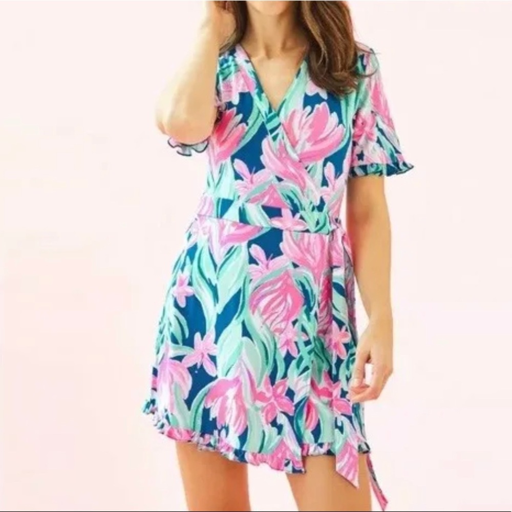 Lilly Pulitzer Liddy Romper Dress Mr Peacock Blue Dream A Little Dream Small